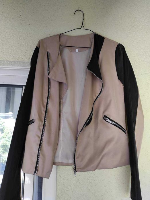 Casaco Creme e Preto - Tamanho L - Senhora - Meia Estação