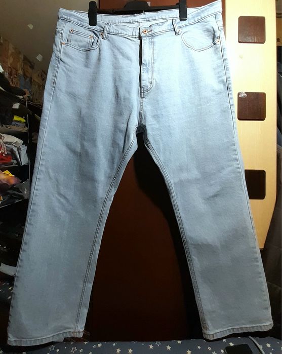 Ого-го какой размерчик Мужские голубые,классические джинсы батал