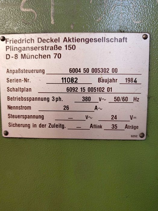Frezarka CNC DECKEL FP4 NC Dialog 3 (1984r.)