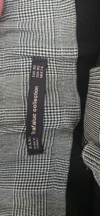 Spodenki Zara szare w kratkę wiązane XS