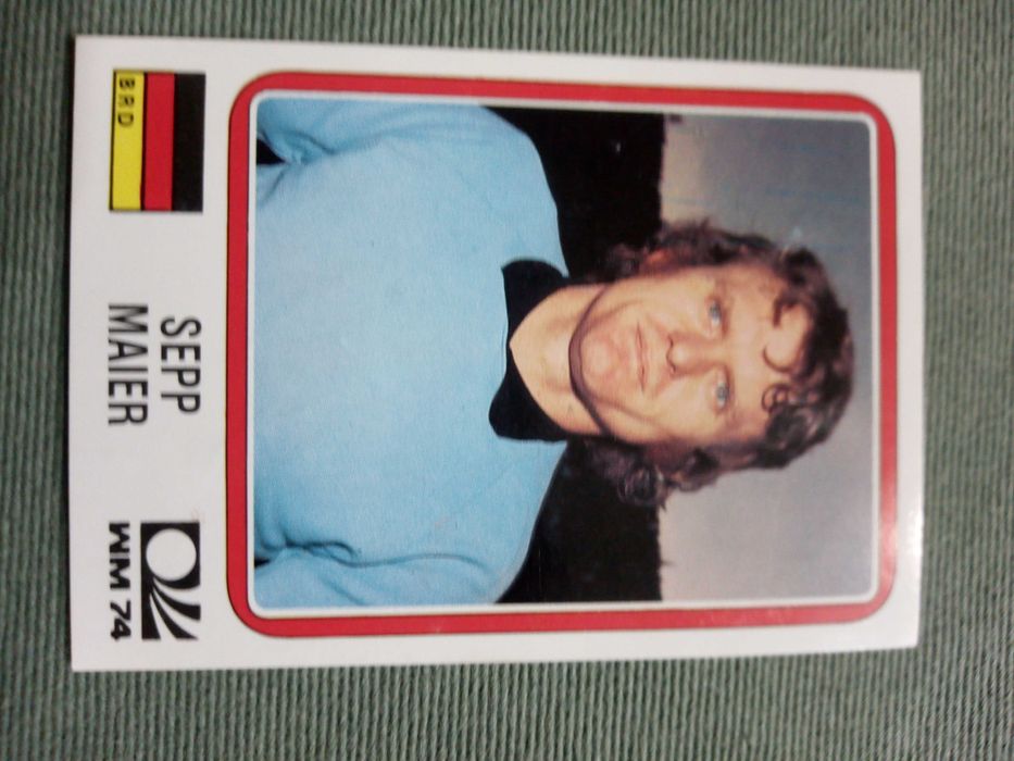 Cromo Panini World Cup Story de Sepp Maier no Mundial 74 na Alemanha