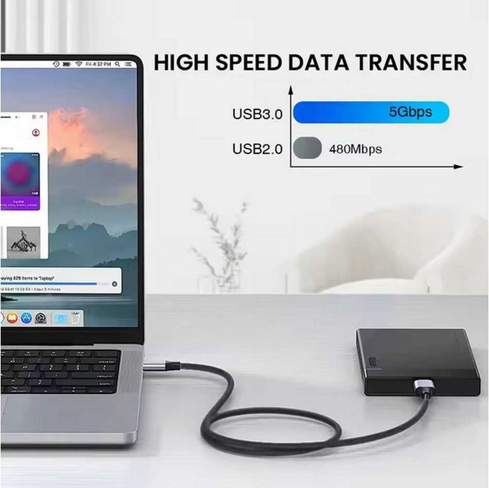 Kabel USB 3.0 (męski) do Micro-B (męski) SuperSpeed odczyt dysków 1m