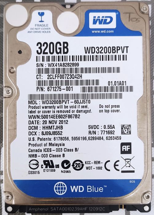 Disco Rígido SATA 2.5 320 GB