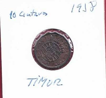 TIMOR   Ex-colonia     10   Centavos      1958 Bela