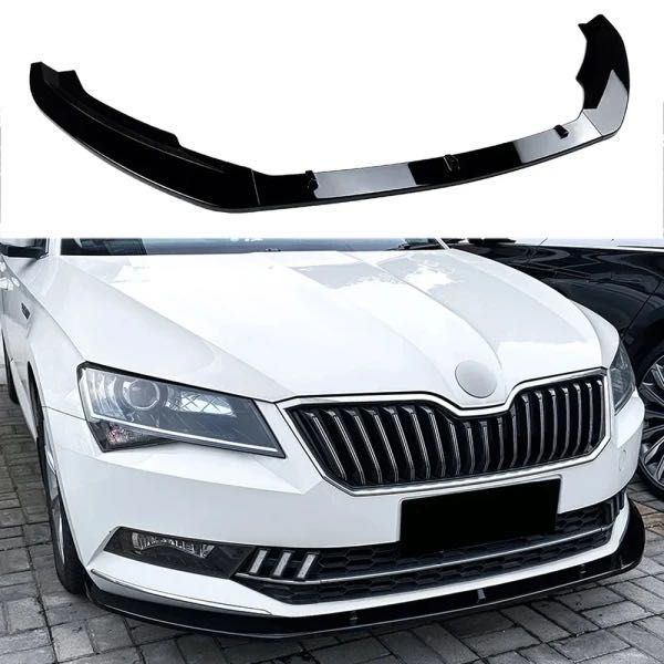 Губа на передний бампер накладка бампер сплитер Skoda Superb шкода