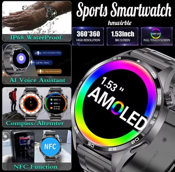 Смарт часы GT 5 pro.NFC.GPS.Amoled.IP67