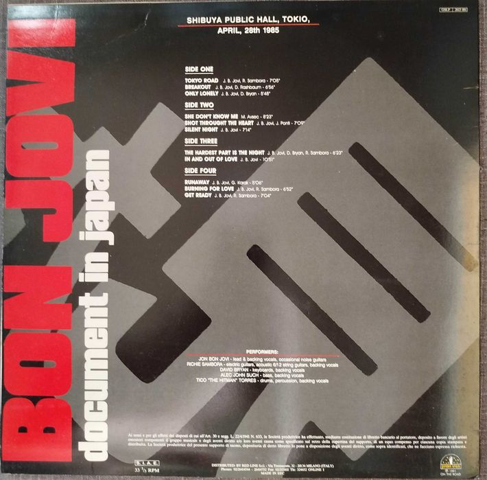 Bon Jovi – Document In Japan - LP Vinil Disco, Vinyl.