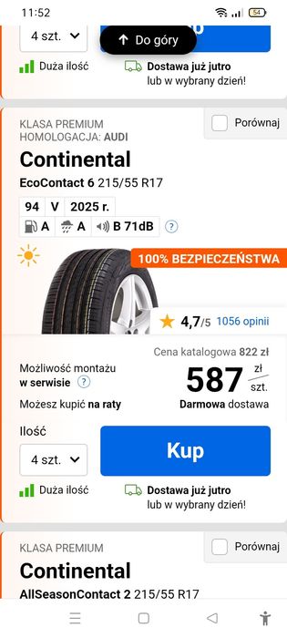 Opony letnie kpl 215/55/R17
