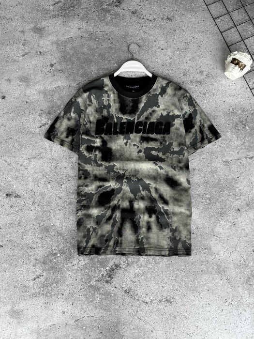 Футболка Balenciaga tie-dye premium з qr-code та бірками i57/7771