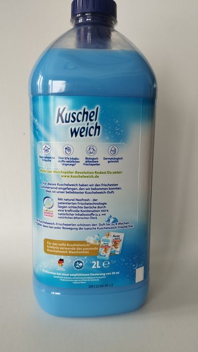 Kuschelweich sommer wind 76 prań 2 L niebieski płyn do płukania tkanin