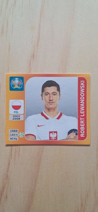 Cromo futebol de Robert Lewandoski(Euro 2020)da Panini