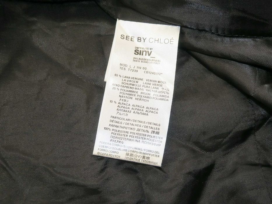 See by Chloe płaszcz wełniany z alpaką 40