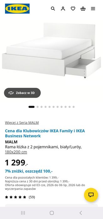 Ikea malm 180x200