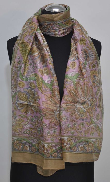 Szal Apaszka Szalik Chustka Damska Jedwabna Jedwab z Indii 170x50cm