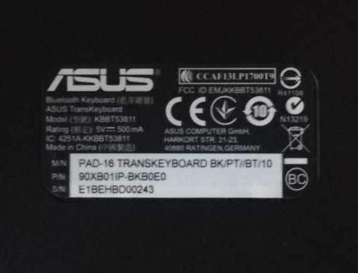 Teclado ASUS KBBT53811 + Capa Magnética Original (Bluetooth)