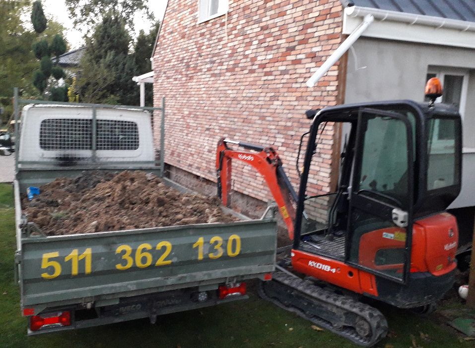 usługi minikoparką odwonienia transport HDS młot świder wiertnica