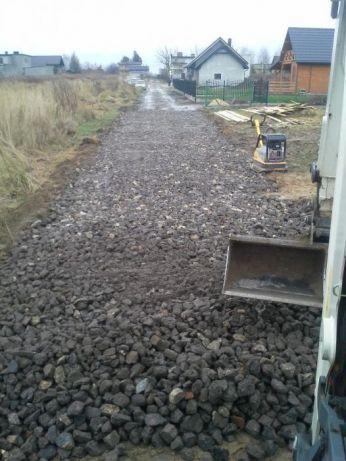 KOPARKA Utwardzanie PLACÓW dróg Transport KAMIEŃ ubijanie WYBURZENIA