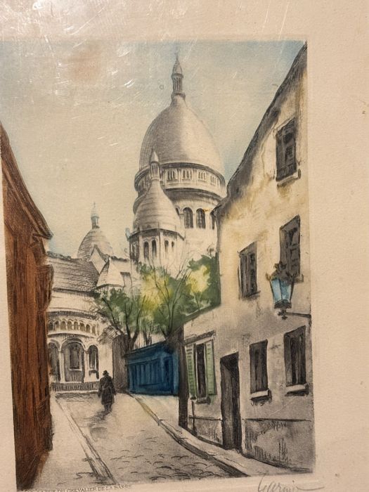 Paryż Montmartre litografia sygnowana