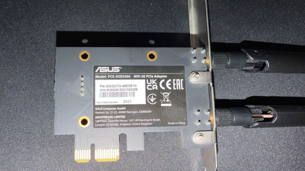 ASUS PCE-AXE5400 - Placa WiFi 6E PCIe + Bluetooth 5.2