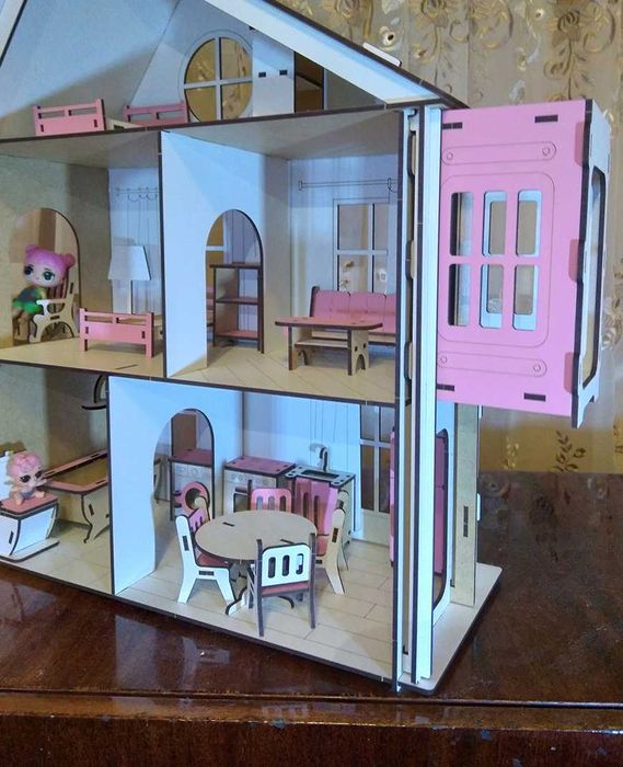 Будиночок ляльок для лол Меблі дівчинці ліфт рухомий Будинок ляльковий