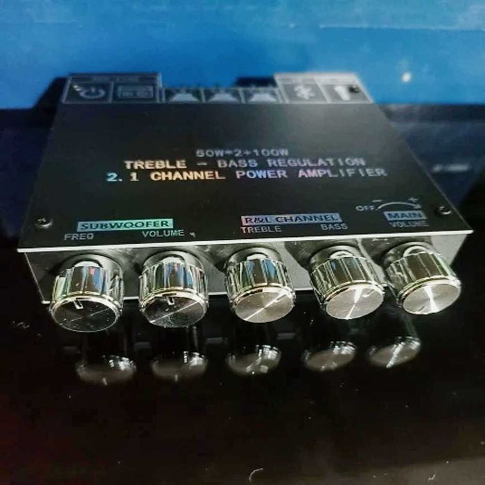 Усилитель звука 50W X 2 + 100W 2.1 канала (200W) авто стерео підсилювач 200W + аудио сабвуфер