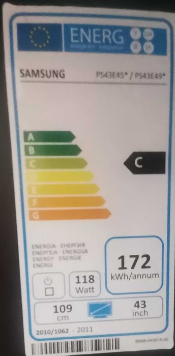 TV Samsung (43”) Avariada - Ideal para Peças ou Reparo