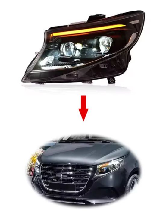 W447 w448 Модернізаційний комлект LED оптики на Vito 447 448 фары фари
