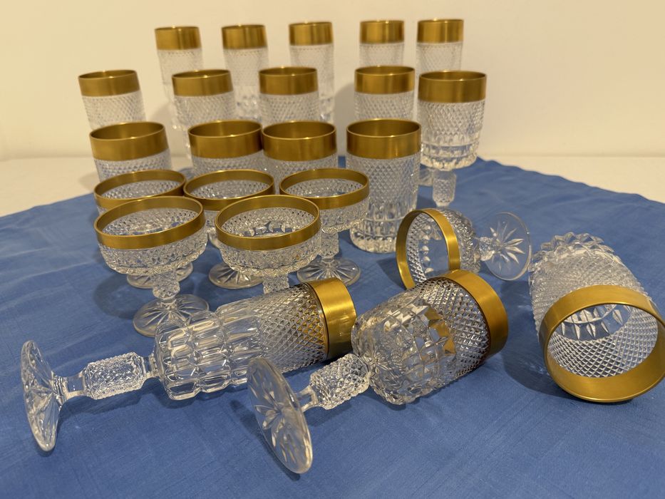 Złocone Kieliszki z Huty Anna