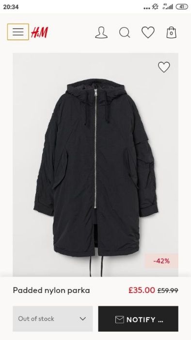 Куртка парка H&M підліткова, чоловіча