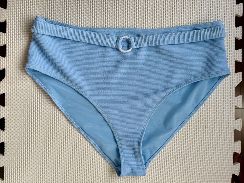 Bikini majtki z wysokim stanem niebieskie 5XL