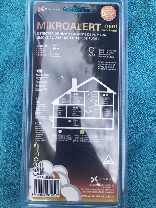2x Detetores fumo Mikroalert novos