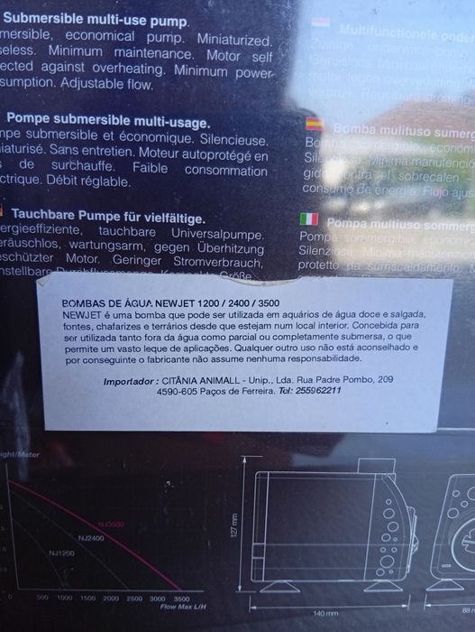 Bomba de água para aquário