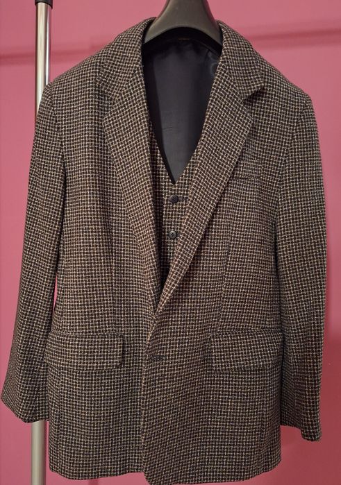 Marynarka z kamizelką męska boho vintage  rozmiar 176/96