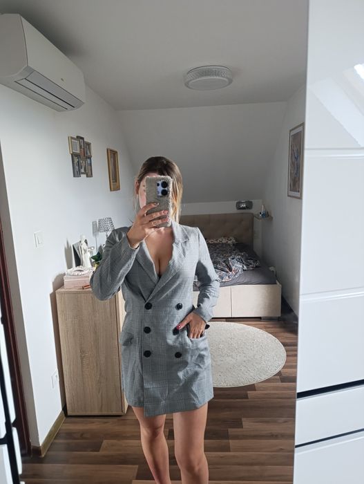 Kombinezon marynarka dekolt marynarkowy kobiecy elegancki s m