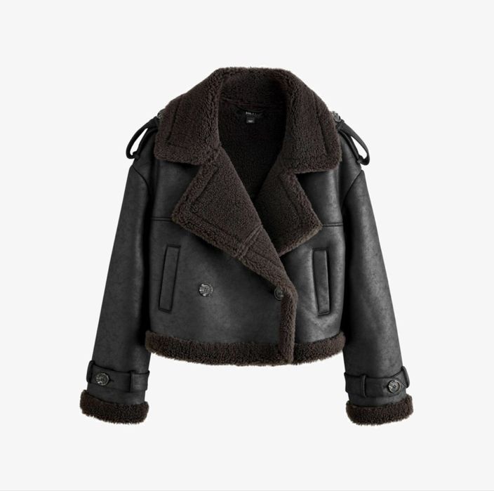 Next cropped aviator kurtka kożuch XS