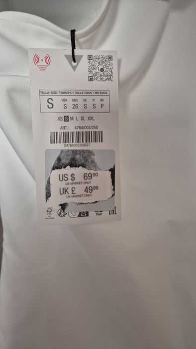 Białe body Zara S nowe