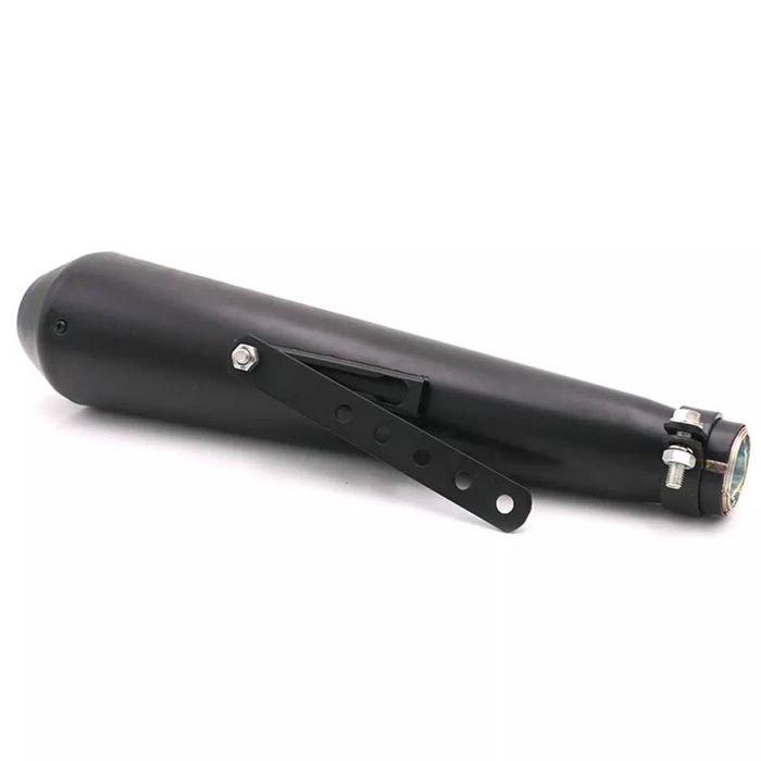Ponteira de escape corneta cromado ou preto cafe racer