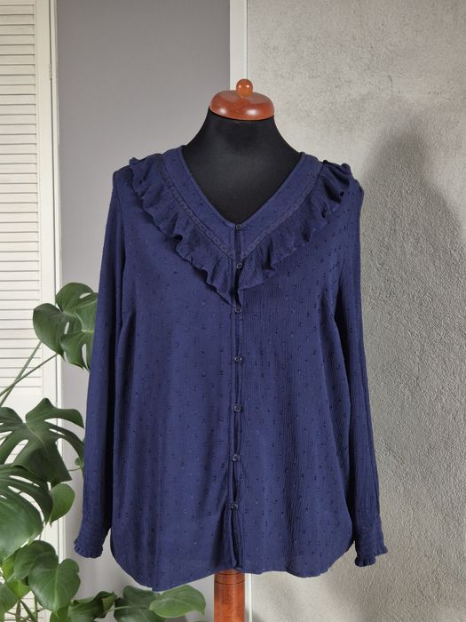 Granatowa bluzka boho roz.48, XXL