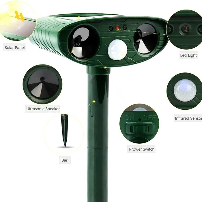 Ultrasonic Садовий вуличний ультра відлякувач собак та шкідників отпугиватель