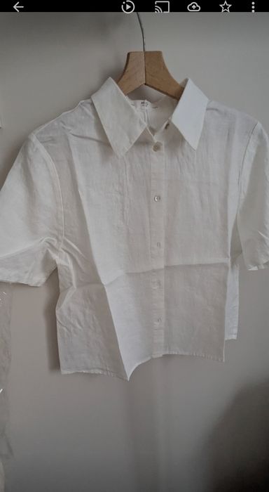 Mango lniana koszula piżamowa 100% len