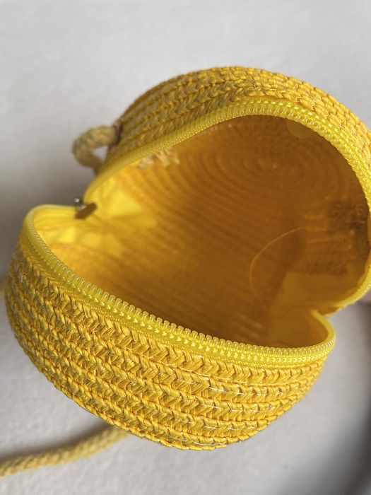 Torebka Mini - Boho Letnia na ramię - słomiana, Żółta/Yellow