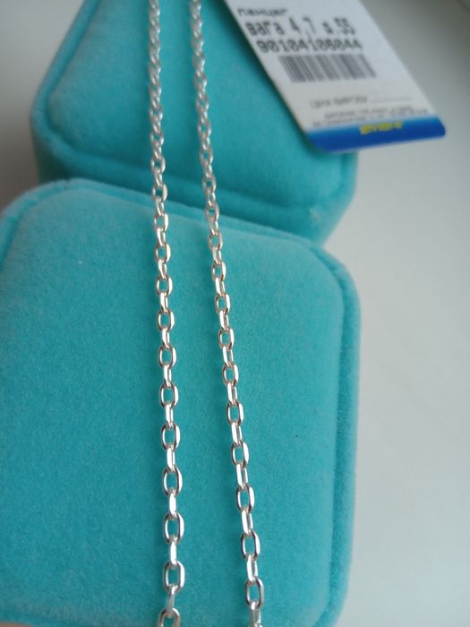 Серебряная цепочка якорное плетение 55 50 см с огранкой якорь серебро 925 проба ланцюг ланцюжок цепочка