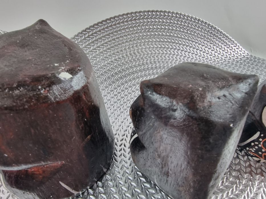 Figurki sowy drewniane sówki stojące ozdobne z drewna Sowa ozdobna