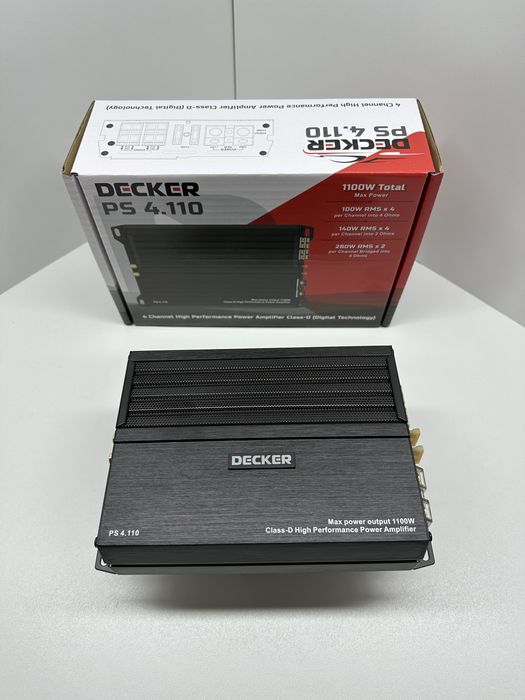 Автомобільний 4-х канальний підсилювач DECKER PS 4.110 Новий