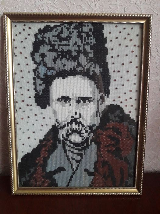 Вышитая картина "Т.Г.Шевченко" 43×33 см