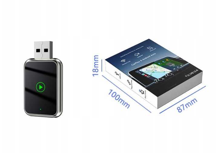 Bezprzewodowy Adapter USB Android Auto CarPlay 2 W 1 ttst1610