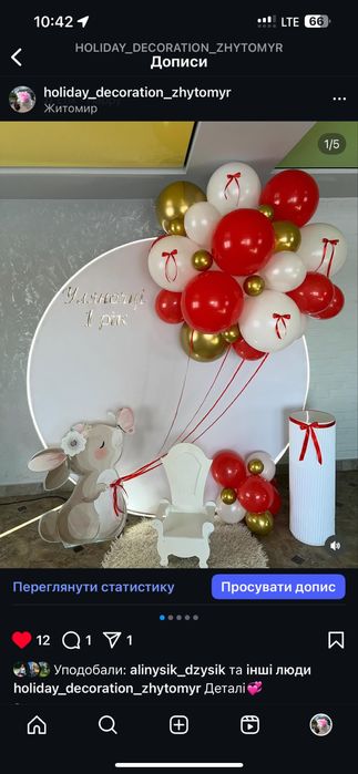 Фотозона на день народження, хрещення, весілля