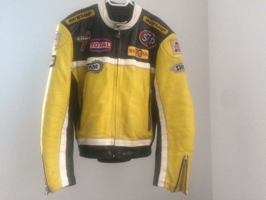 Blusão motard "SEGURA" em pele lisa