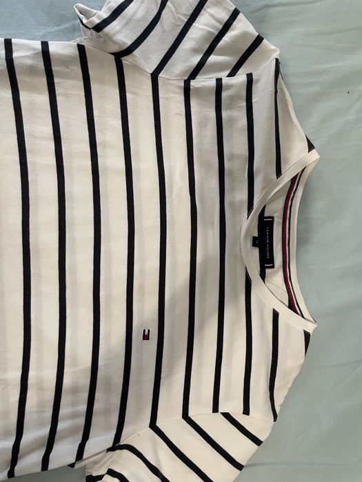 T-shirt Branca Riscas Tommy Hilfiger