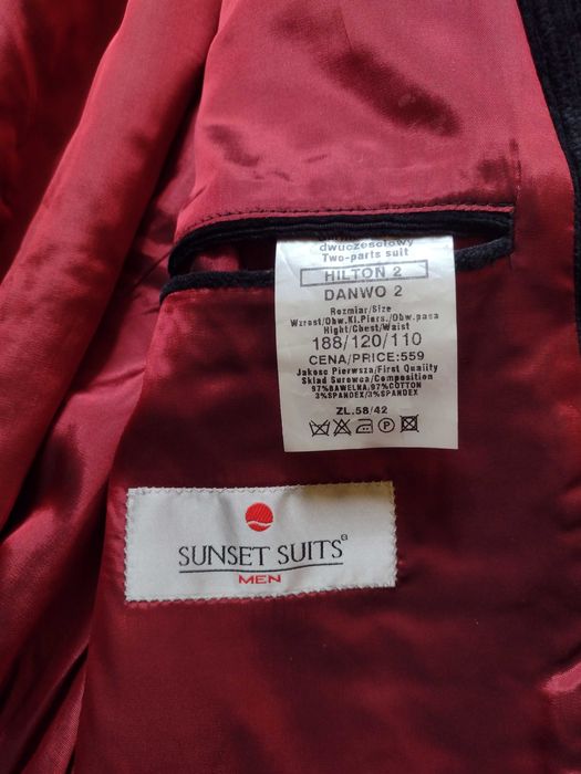 Marynarka sztruksowa czarna 188/120/110